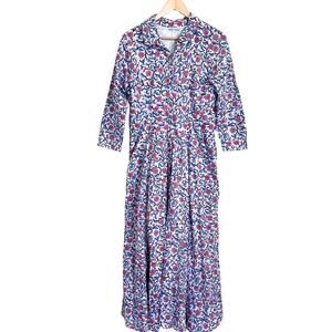 Julia Amory Cottagecore Maxi Shirt Dress Size 2 (S/M)‎ Floral Peasant Prairie